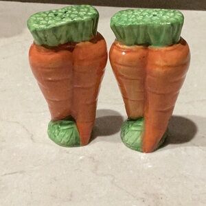 Vintage Garden Carrots Ceramic Salt & Pepper shakers